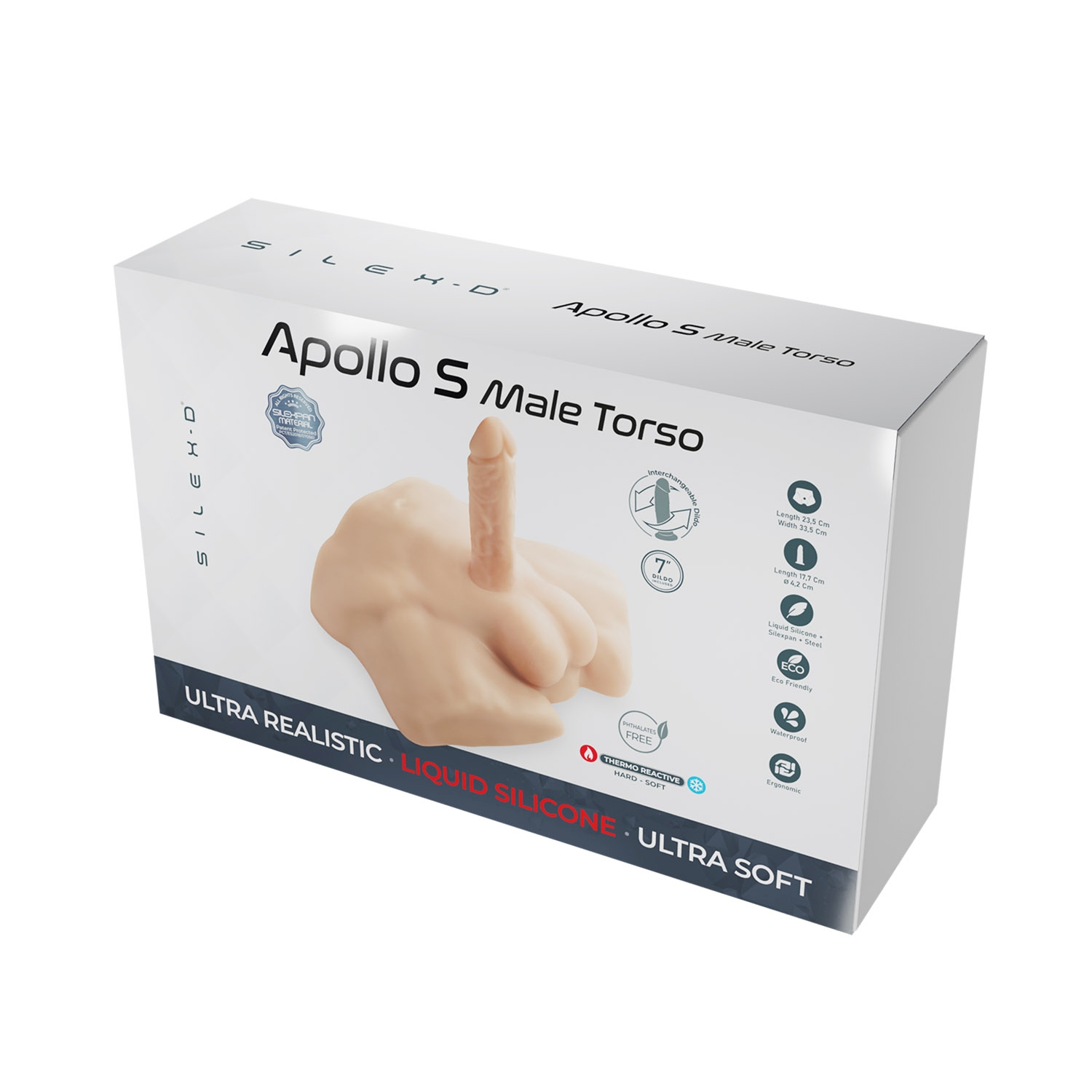 Мастурбатор реалістичний Silexd Apollo S Male Torso у вигляді чоловічого торсу, тілесний