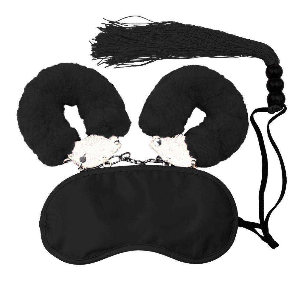 Набір БДСМ DS Fetish маска, наручники, флогер міні, чорний