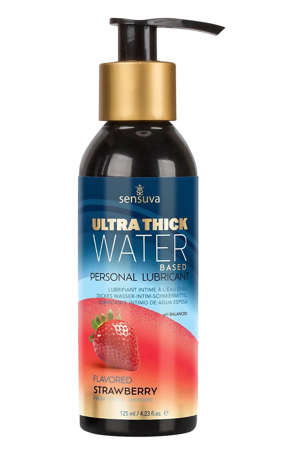 Крем-мастило на водній основі Sensuva Ultra Thick Water Based зі смаком полуниці, 125 мл