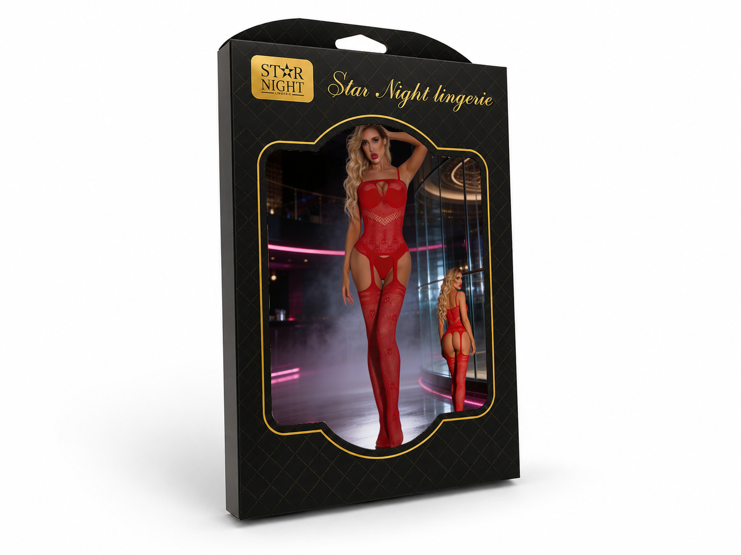 Бодістокінг сітка Star Night на бретельках, червоний, OS (S-L)