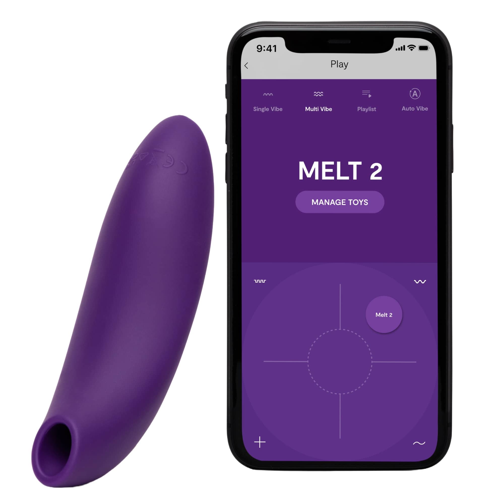 Кліторальний вакуумний смарт-стимулятор We-Vibe Melt 2 фіолетовий