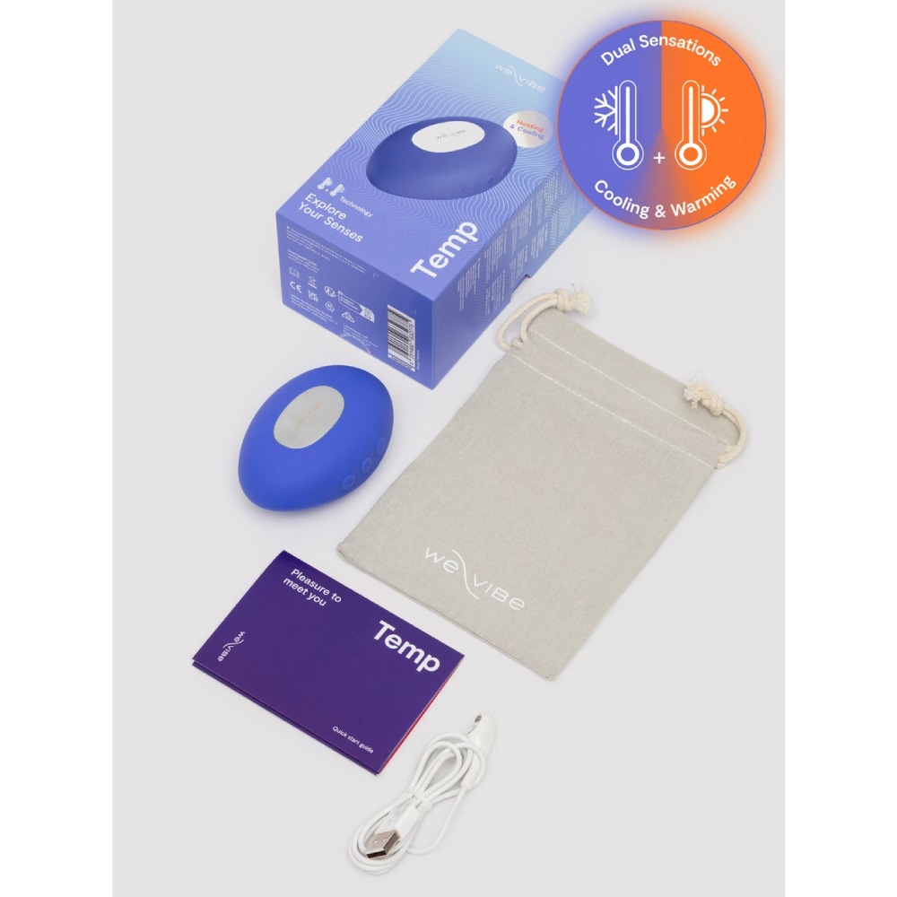 Кліторальний вібратор We-Vibe Temp Lavender Blue з функцією нагрівання та охолодження, синій