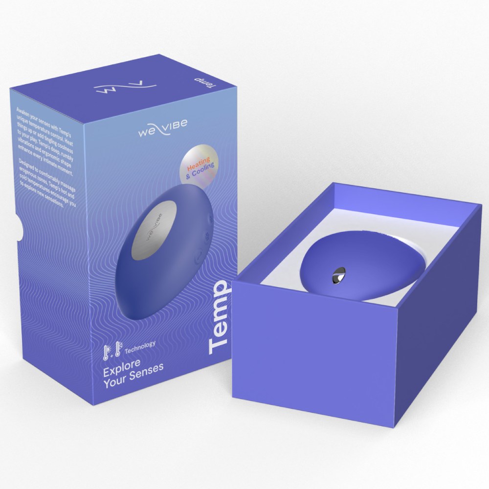 Кліторальний вібратор We-Vibe Temp Lavender Blue з функцією нагрівання та охолодження, синій