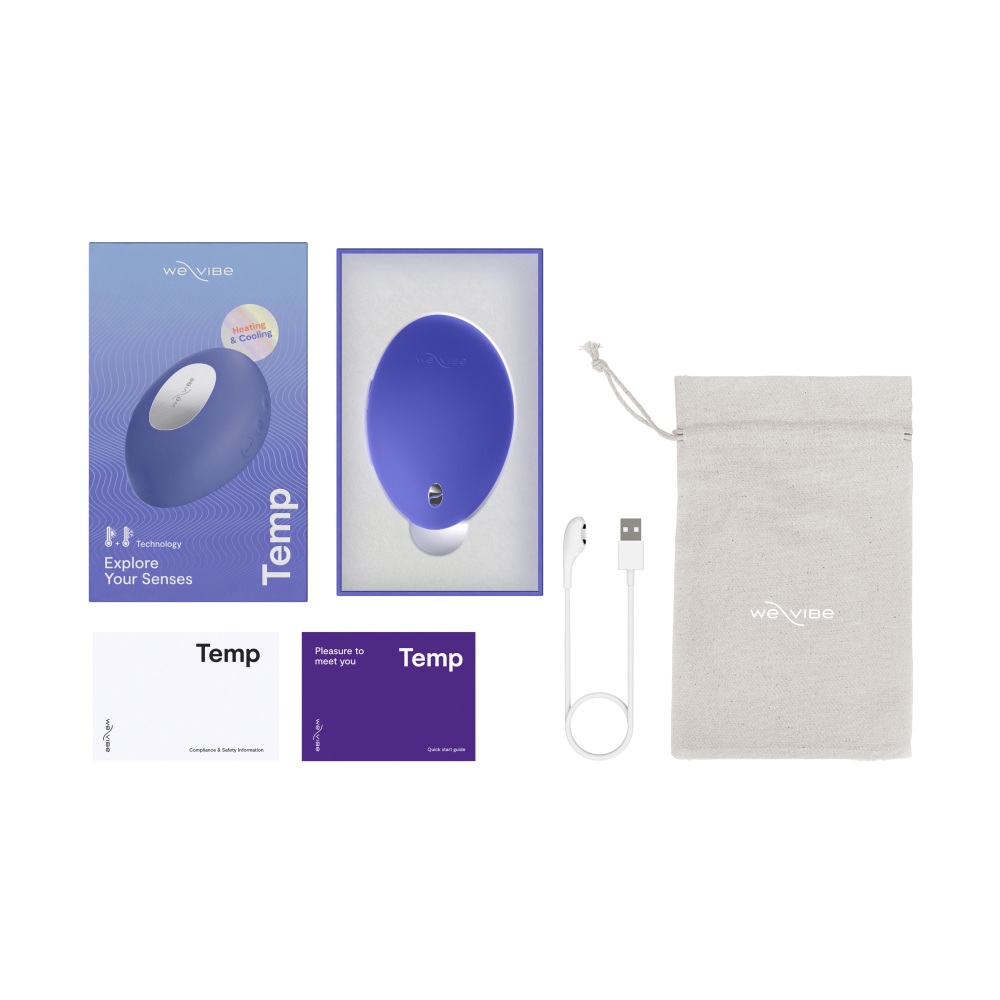 Кліторальний вібратор We-Vibe Temp Lavender Blue з функцією нагрівання та охолодження, синій