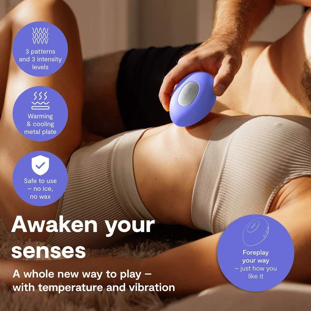 Кліторальний вібратор We-Vibe Temp Lavender Blue з функцією нагрівання та охолодження, синій