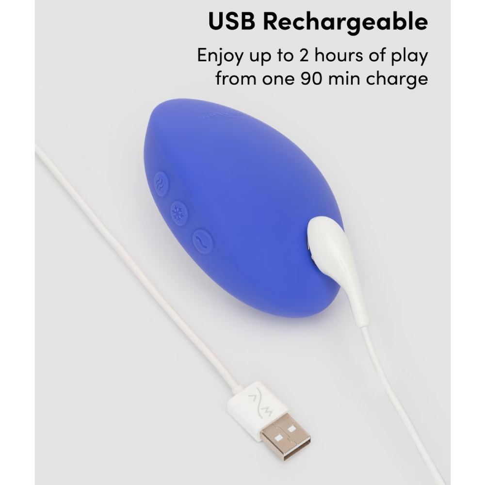 Кліторальний вібратор We-Vibe Temp Lavender Blue з функцією нагрівання та охолодження, синій