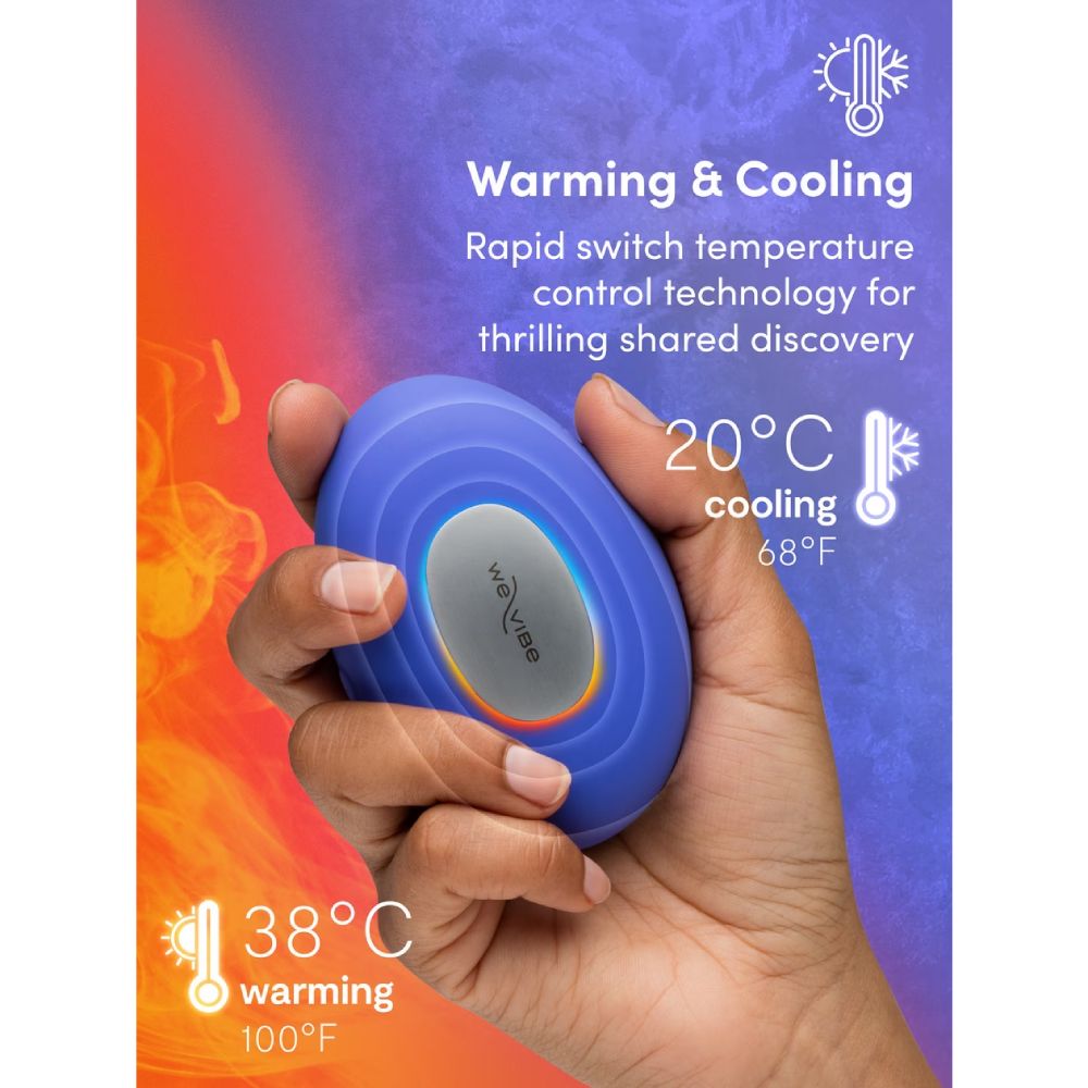 Кліторальний вібратор We-Vibe Temp Lavender Blue з функцією нагрівання та охолодження, синій