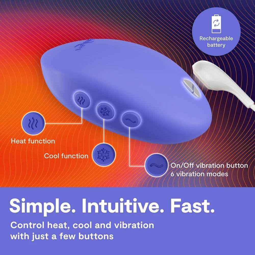 Кліторальний вібратор We-Vibe Temp Lavender Blue з функцією нагрівання та охолодження, синій