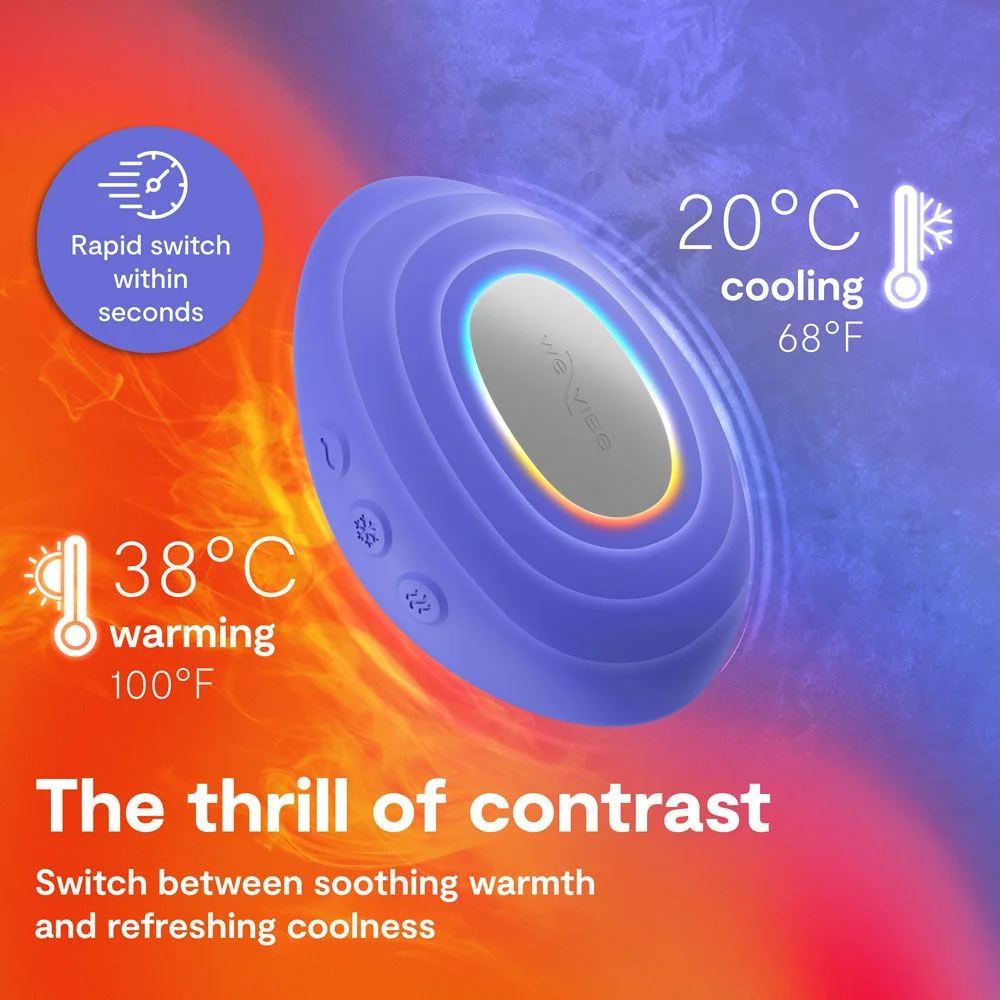 Кліторальний вібратор We-Vibe Temp Lavender Blue з функцією нагрівання та охолодження, синій