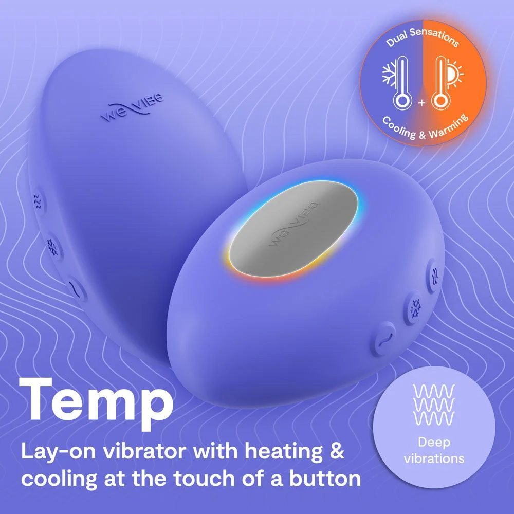 Кліторальний вібратор We-Vibe Temp Lavender Blue з функцією нагрівання та охолодження, синій