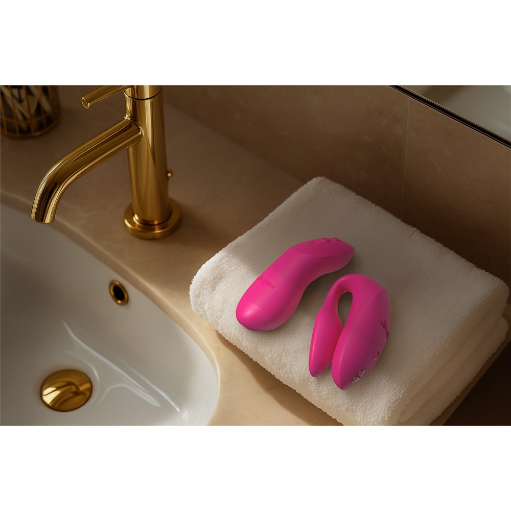 Вібратор для пар We-Vibe Chorus Pro Electric Pink з пультом і додатком, рожевий