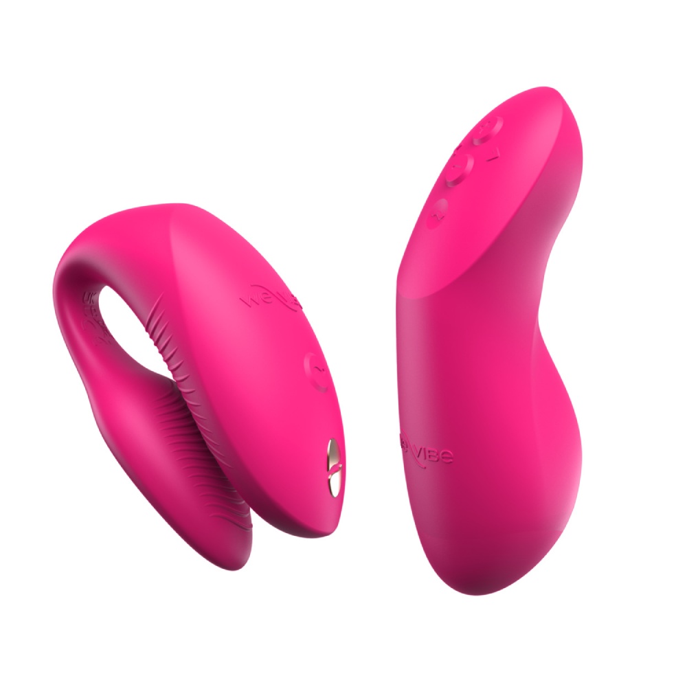 Вібратор для пар We-Vibe Chorus Pro Electric Pink з пультом і додатком, рожевий