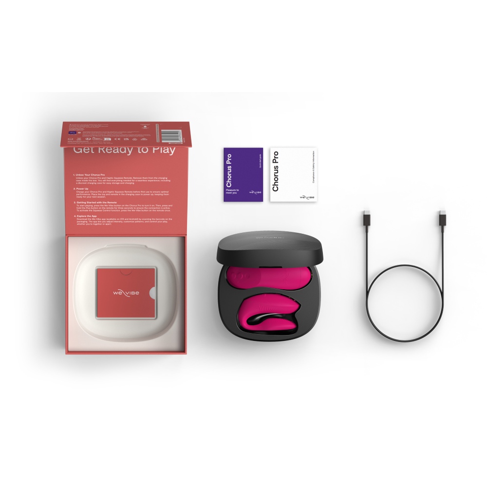Вібратор для пар We-Vibe Chorus Pro Electric Pink з пультом і додатком, рожевий