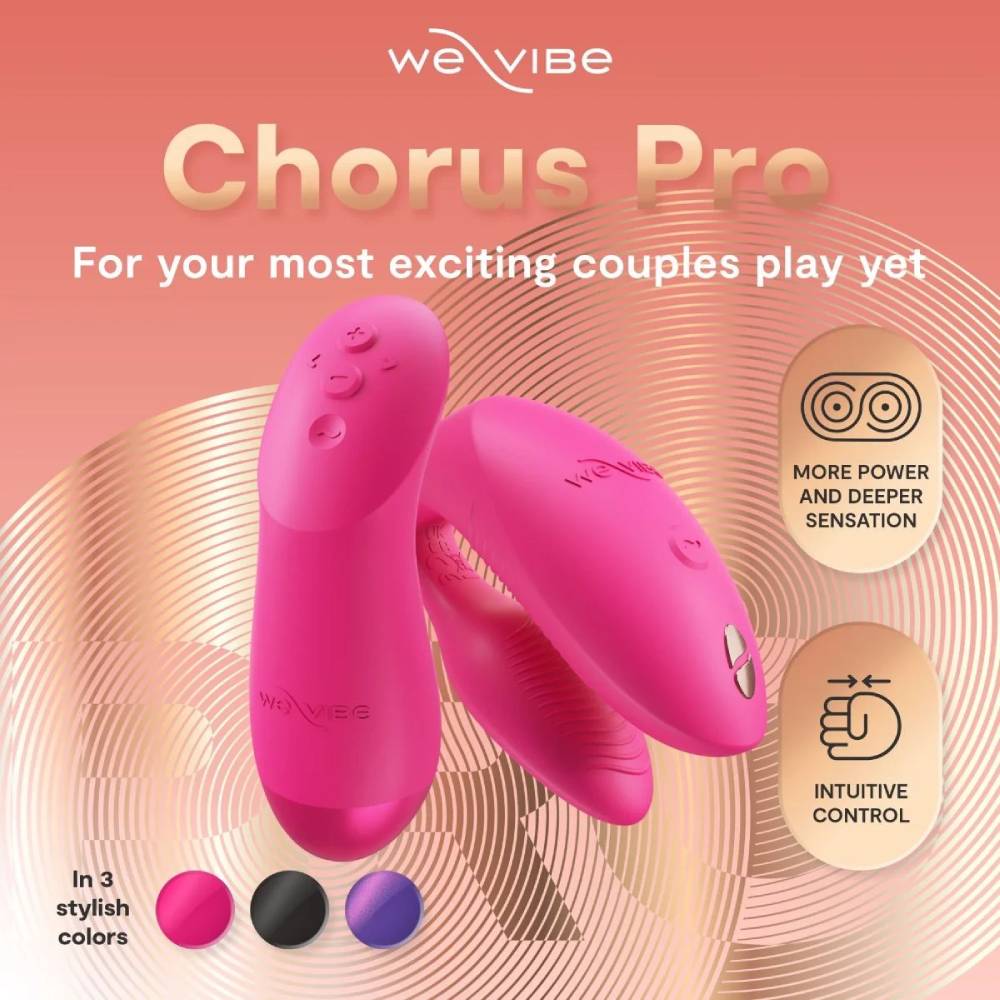 Вібратор для пар We-Vibe Chorus Pro Electric Pink з пультом і додатком, рожевий