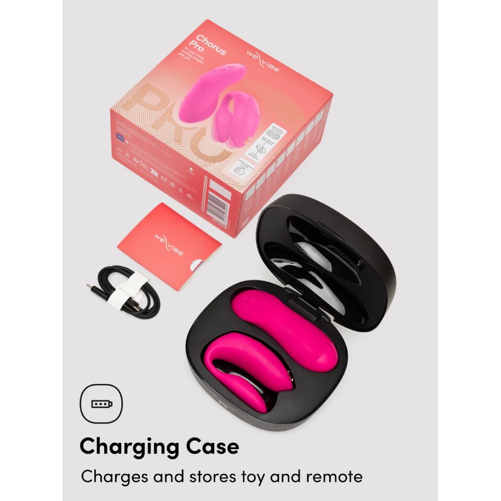 Вібратор для пар We-Vibe Chorus Pro Electric Pink з пультом і додатком, рожевий