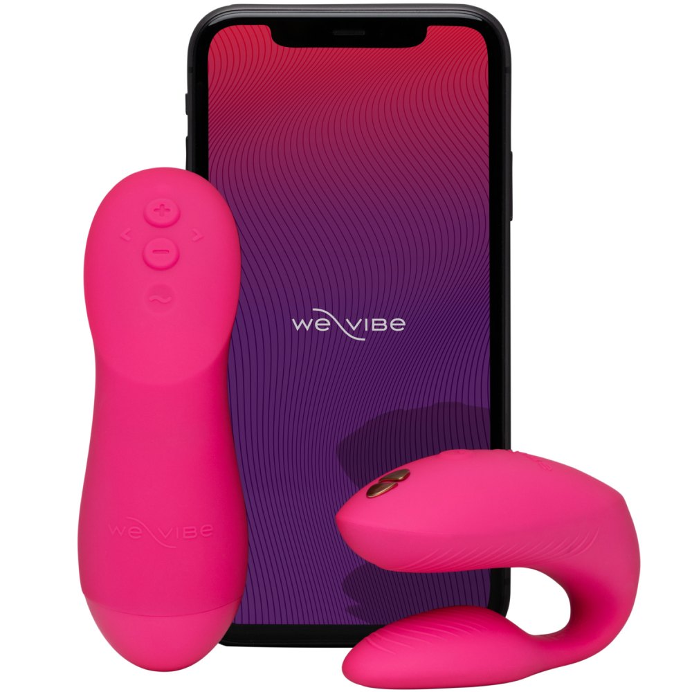 Вібратор для пар We-Vibe Chorus Pro Electric Pink з пультом і додатком, рожевий