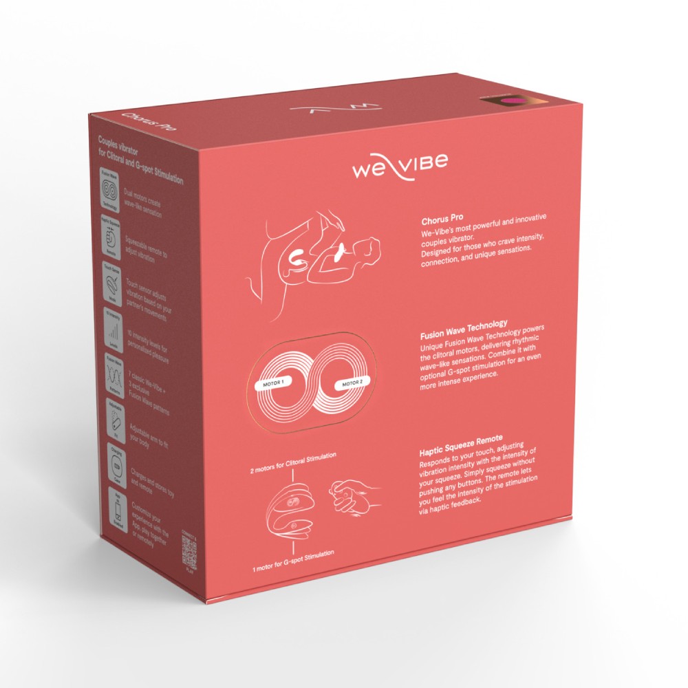 Вібратор для пар We-Vibe Chorus Pro Electric Pink з пультом і додатком, рожевий