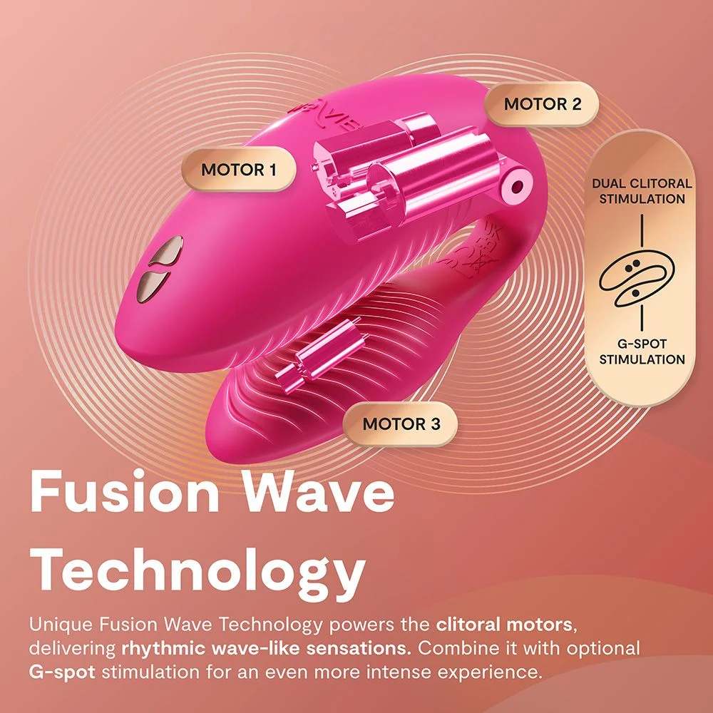 Вібратор для пар We-Vibe Chorus Pro Electric Pink з пультом і додатком, рожевий