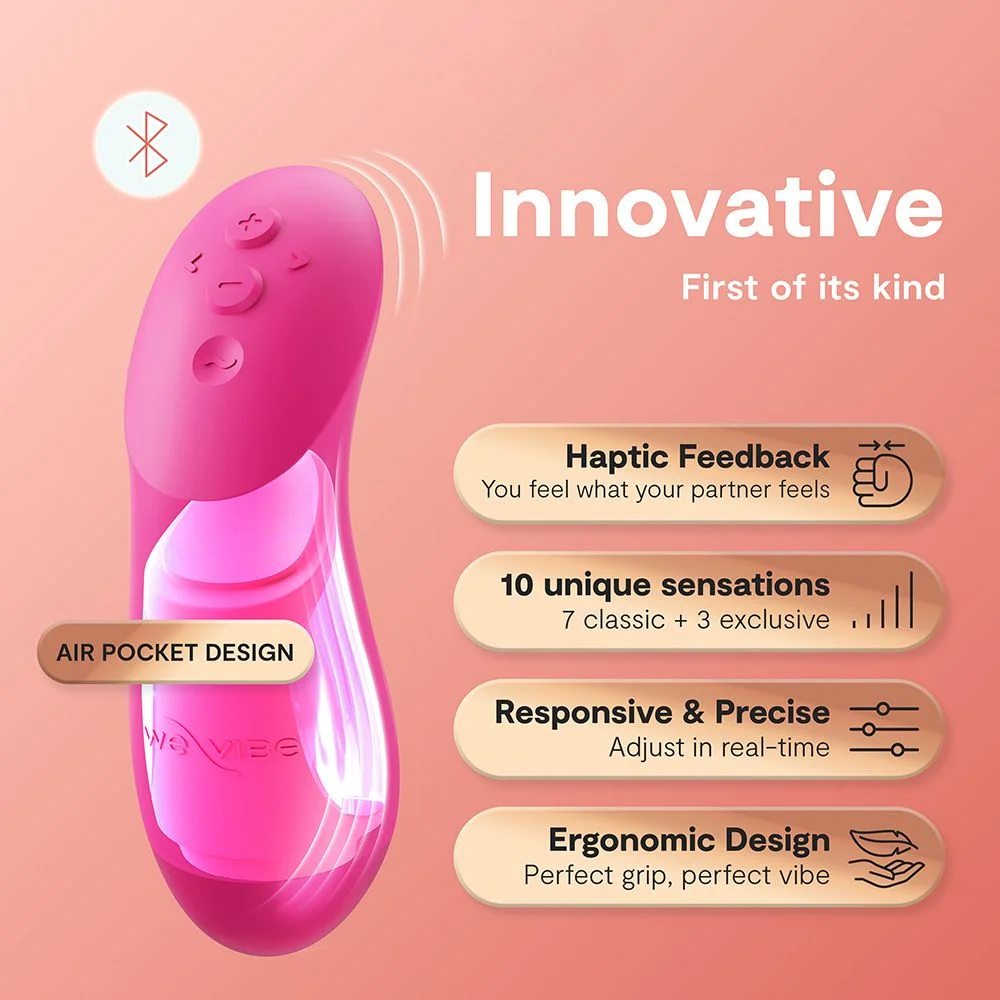 Вібратор для пар We-Vibe Chorus Pro Electric Pink з пультом і додатком, рожевий