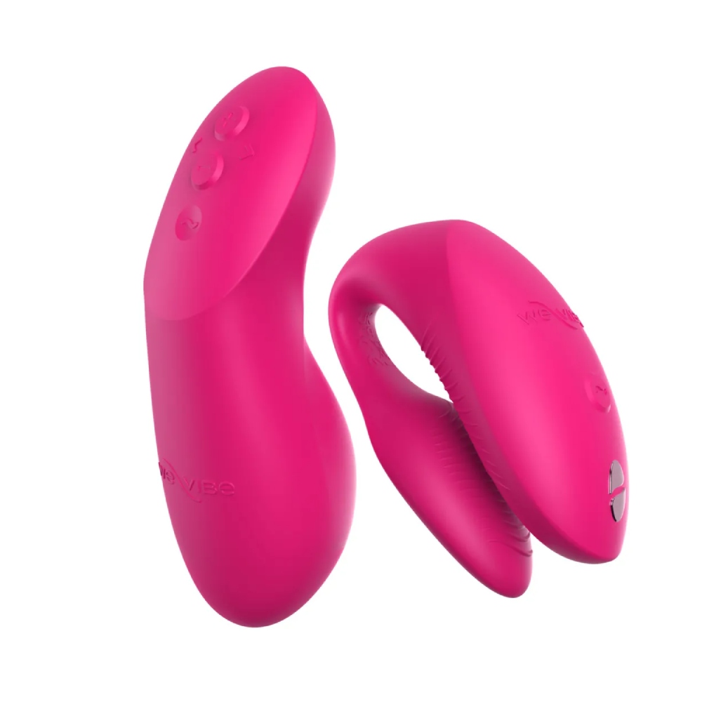 Вібратор для пар We-Vibe Chorus Pro Electric Pink з пультом і додатком, рожевий