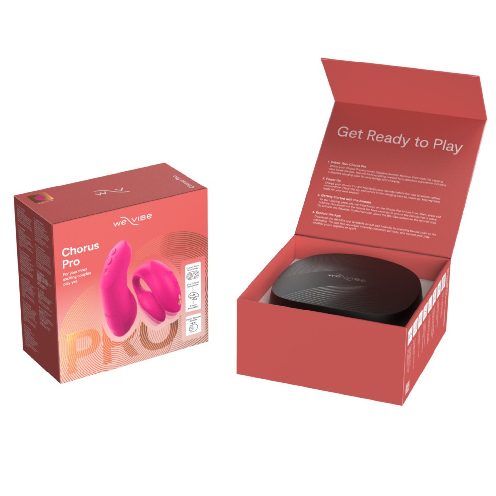 Вібратор для пар We-Vibe Chorus Pro Electric Pink з пультом і додатком, рожевий