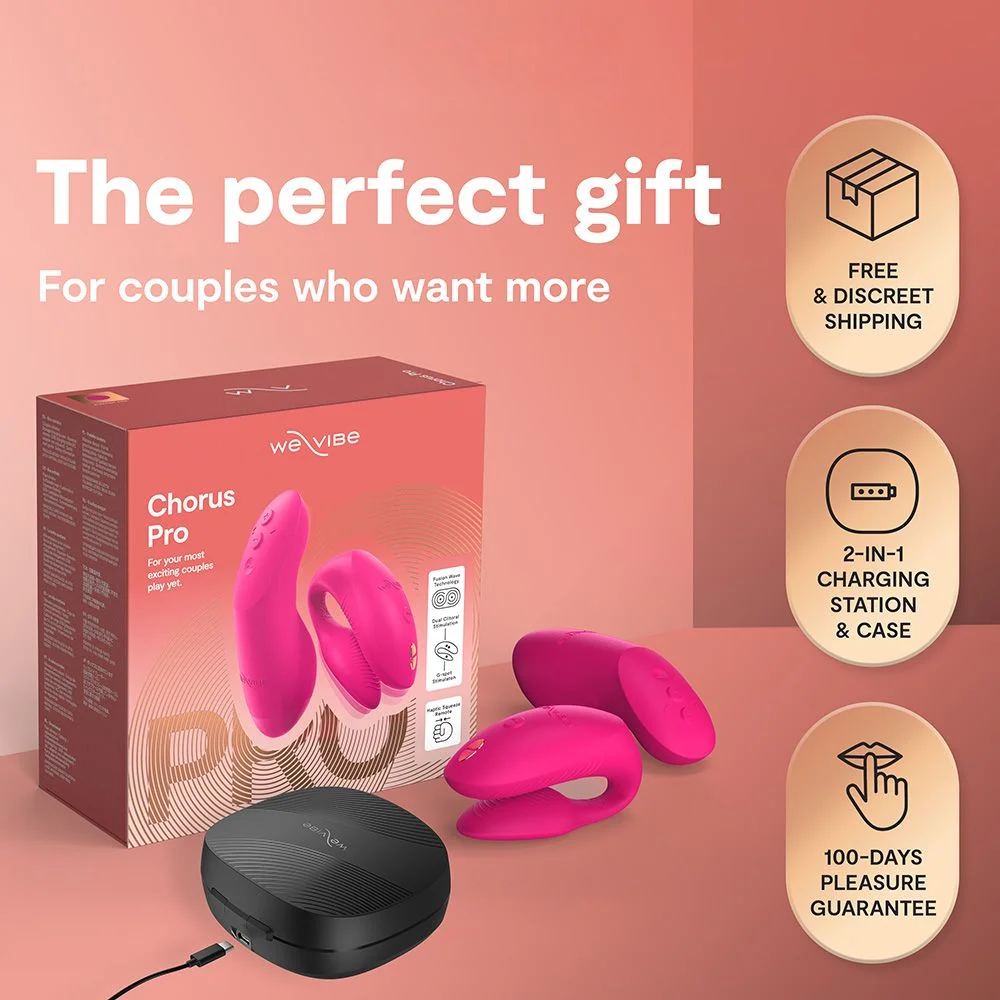 Вібратор для пар We-Vibe Chorus Pro Electric Pink з пультом і додатком, рожевий