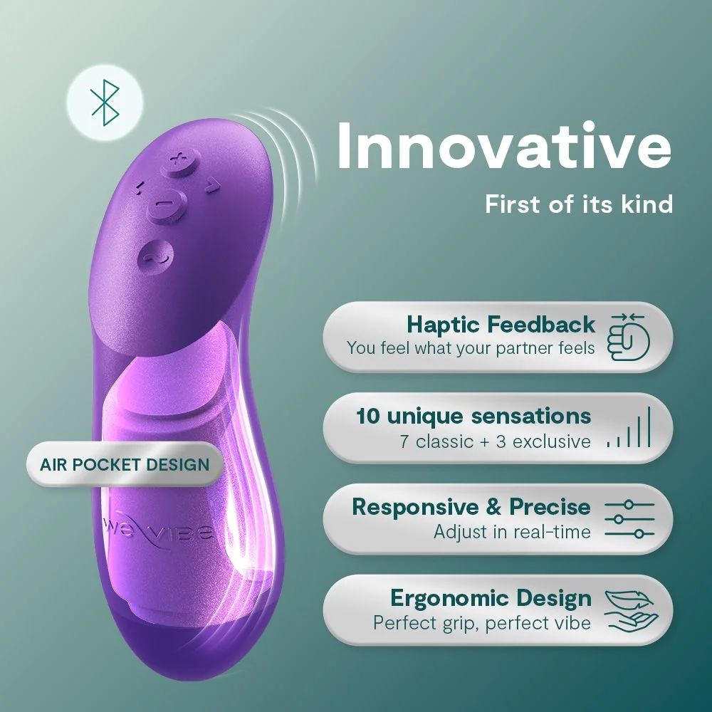 Вібратор для пар We-Vibe Chorus Pro Cosmic Purple з пультом і додатком, фіолетовий