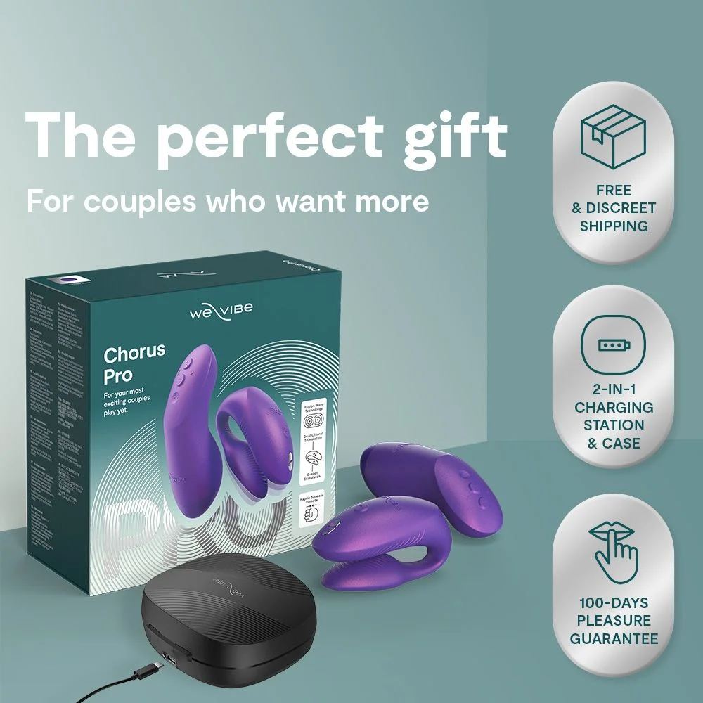 Вібратор для пар We-Vibe Chorus Pro Cosmic Purple з пультом і додатком, фіолетовий
