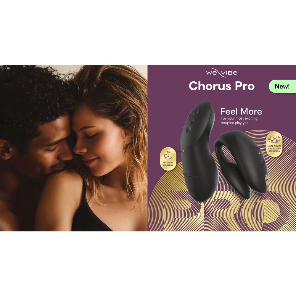 Вібратор для пар We-Vibe Chorus Pro Satin Black з пультом і додатком, чорний