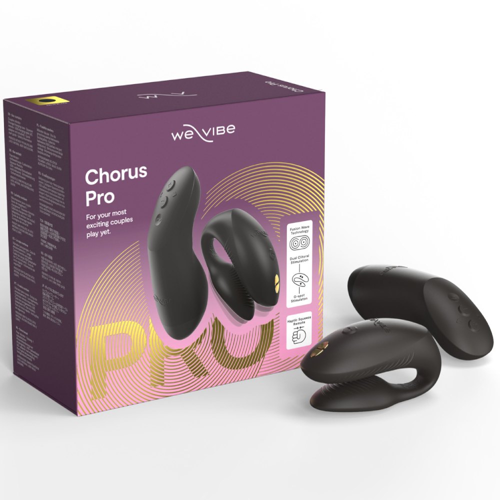 Вібратор для пар We-Vibe Chorus Pro Satin Black з пультом і додатком, чорний