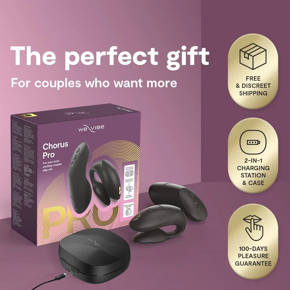 Вібратор для пар We-Vibe Chorus Pro Satin Black з пультом і додатком, чорний
