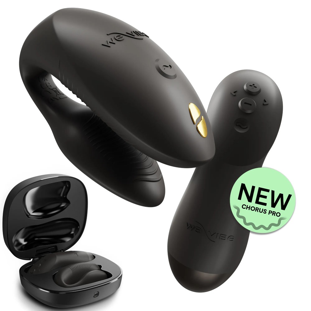 Вібратор для пар We-Vibe Chorus Pro Satin Black з пультом і додатком, чорний