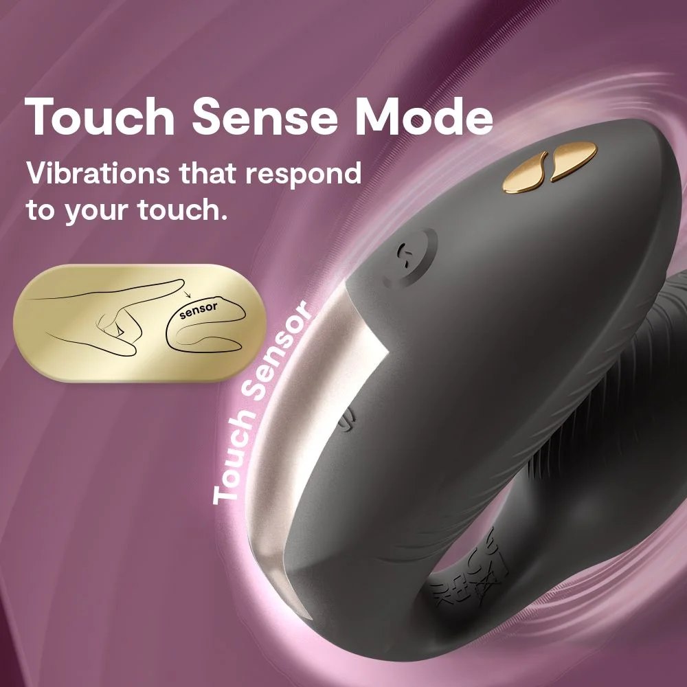 Вібратор для пар We-Vibe Chorus Pro Satin Black з пультом і додатком, чорний