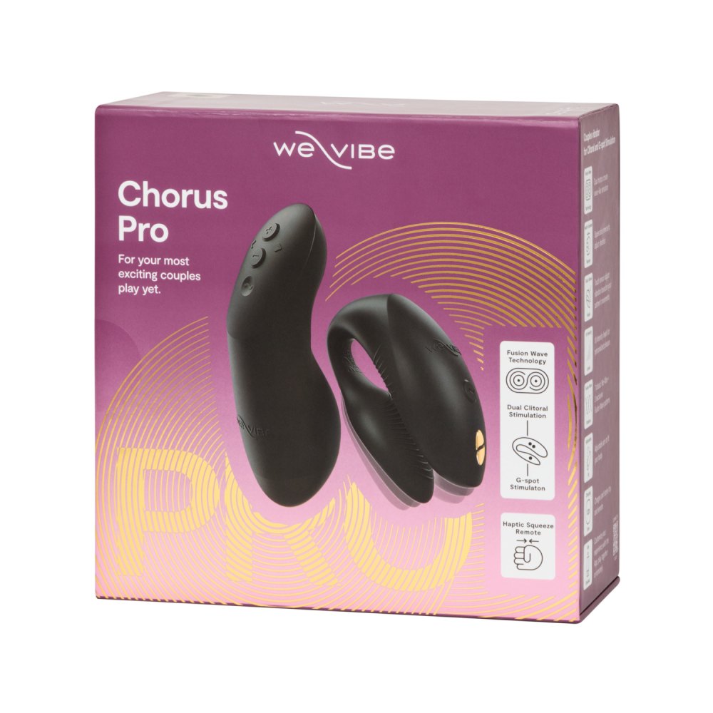 Вібратор для пар We-Vibe Chorus Pro Satin Black з пультом і додатком, чорний