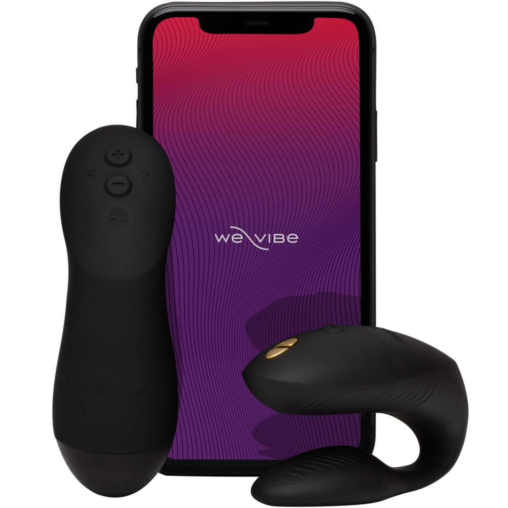 Вібратор для пар We-Vibe Chorus Pro Satin Black з пультом і додатком, чорний