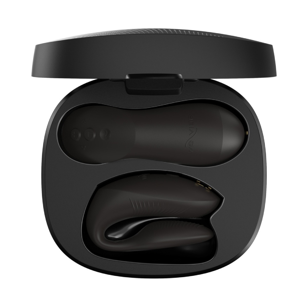 Вібратор для пар We-Vibe Chorus Pro Satin Black з пультом і додатком, чорний