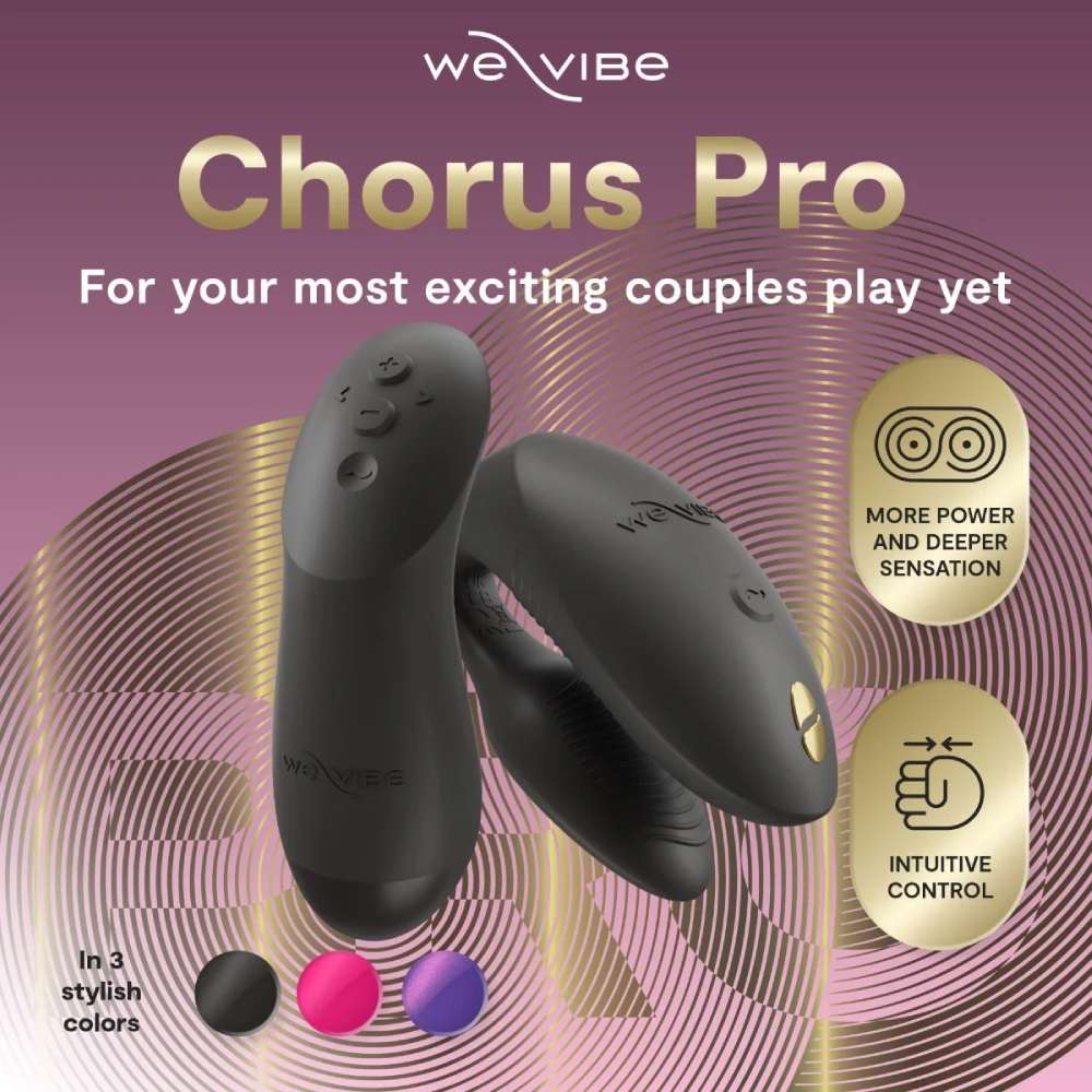 Вібратор для пар We-Vibe Chorus Pro Satin Black з пультом і додатком, чорний