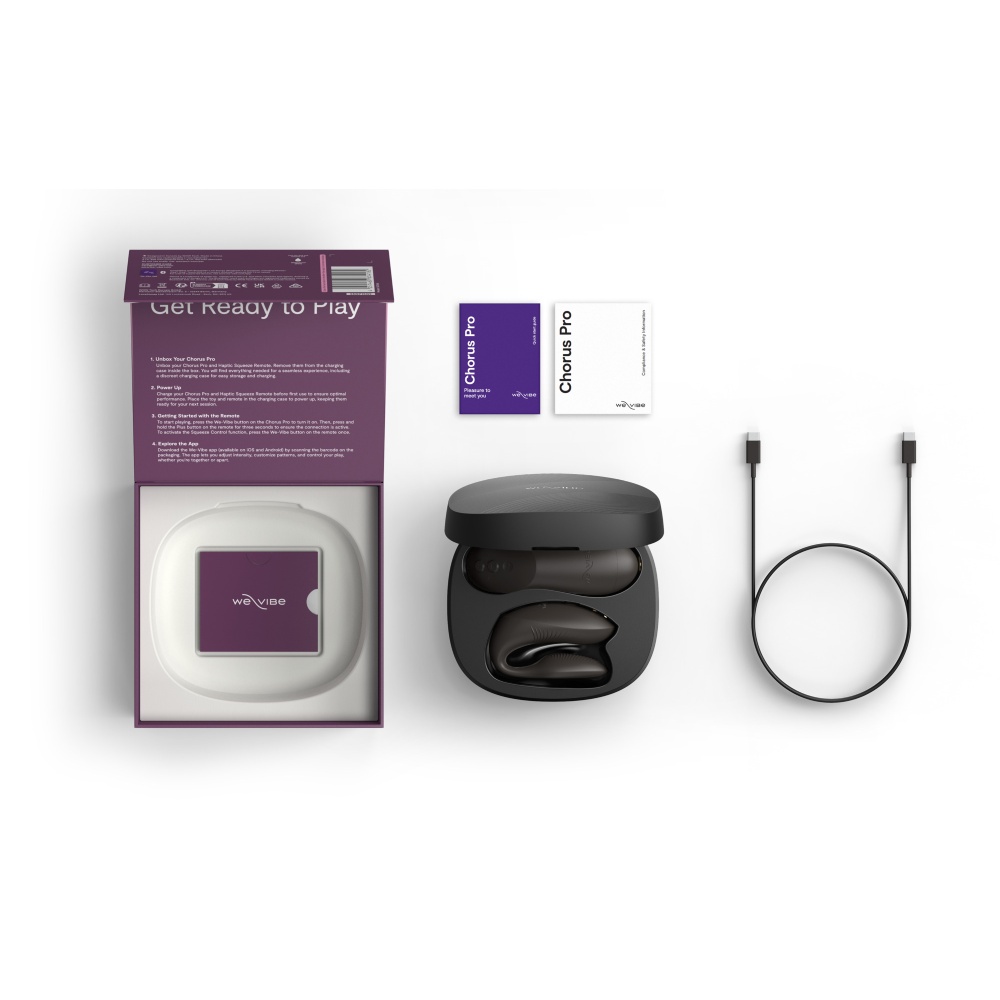 Вібратор для пар We-Vibe Chorus Pro Satin Black з пультом і додатком, чорний
