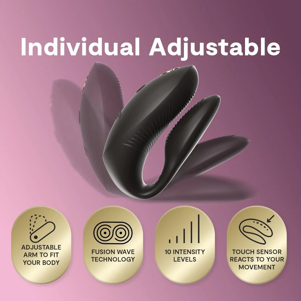 Вібратор для пар We-Vibe Chorus Pro Satin Black з пультом і додатком, чорний