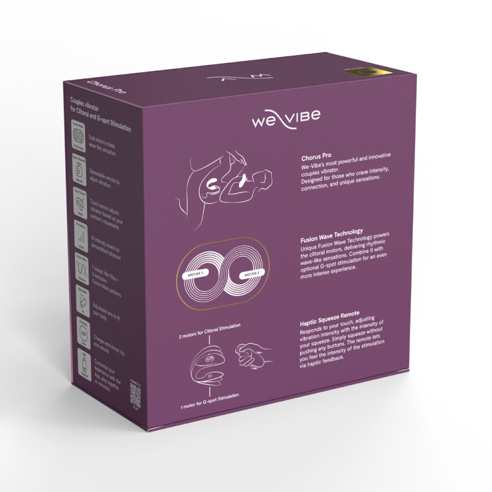Вібратор для пар We-Vibe Chorus Pro Satin Black з пультом і додатком, чорний