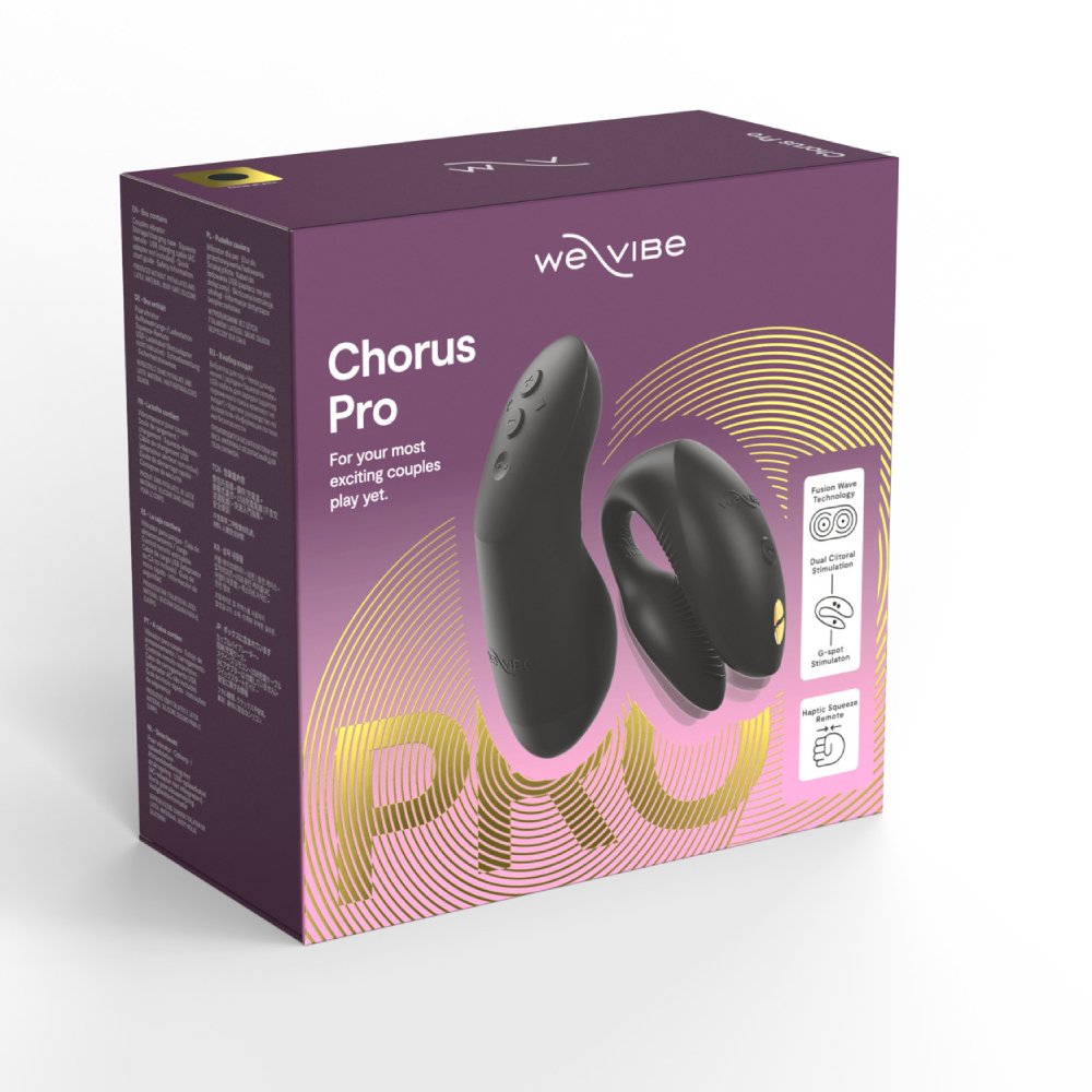 Вібратор для пар We-Vibe Chorus Pro Satin Black з пультом і додатком, чорний