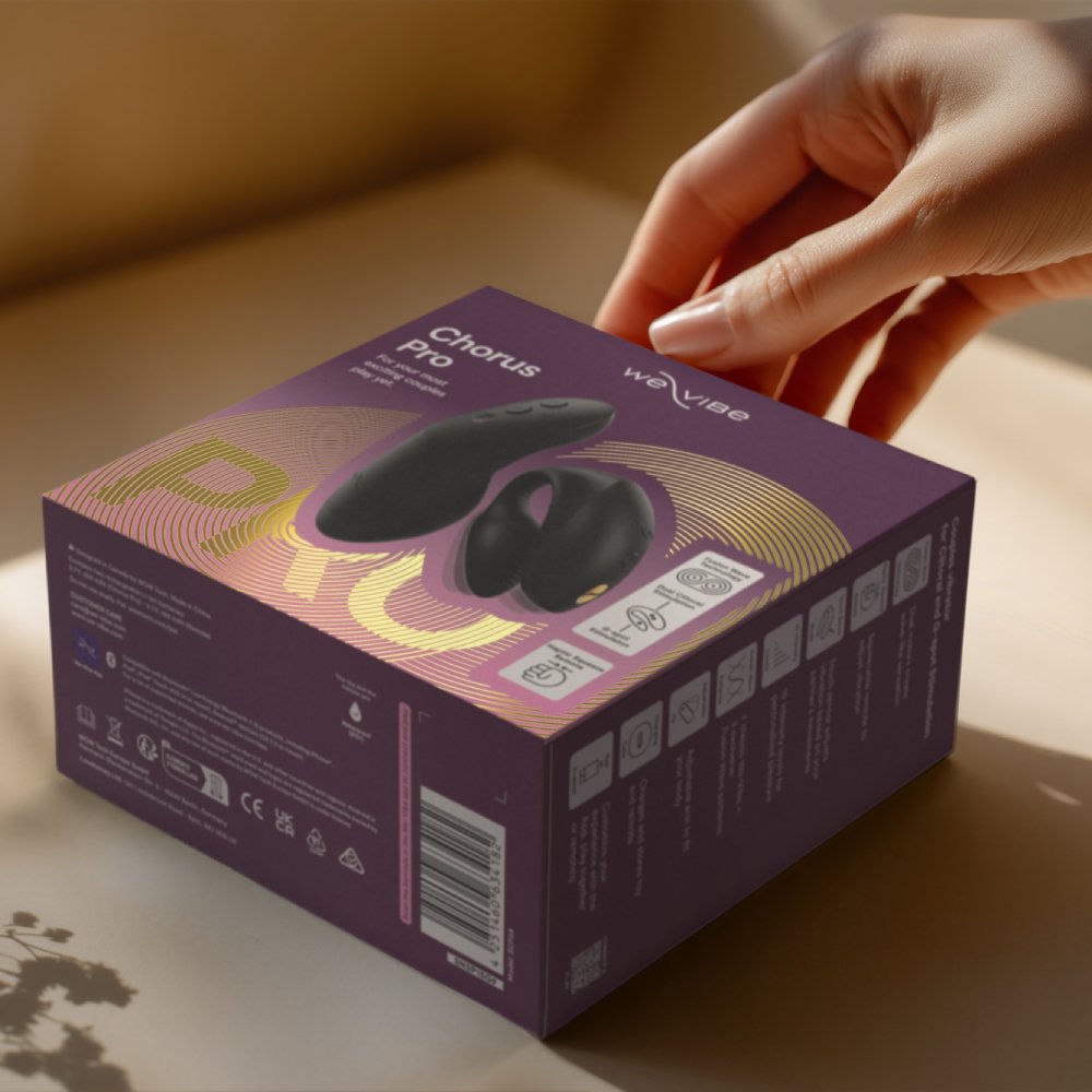 Вібратор для пар We-Vibe Chorus Pro Satin Black з пультом і додатком, чорний