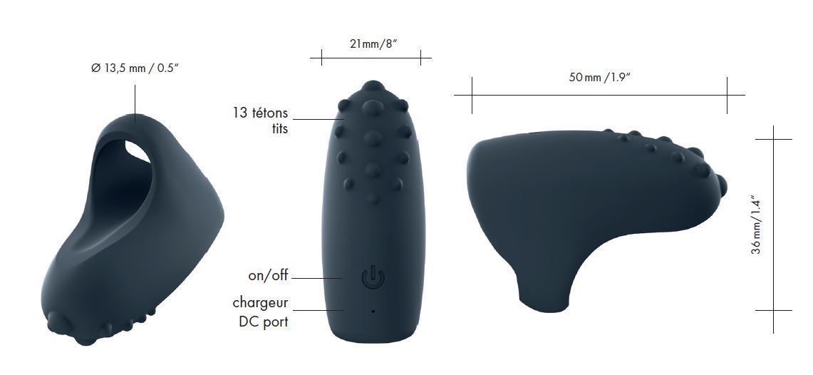 Вібратор на палець Dorcel MAGIC FINGER Black перезаряджуваний, 3 режими роботи