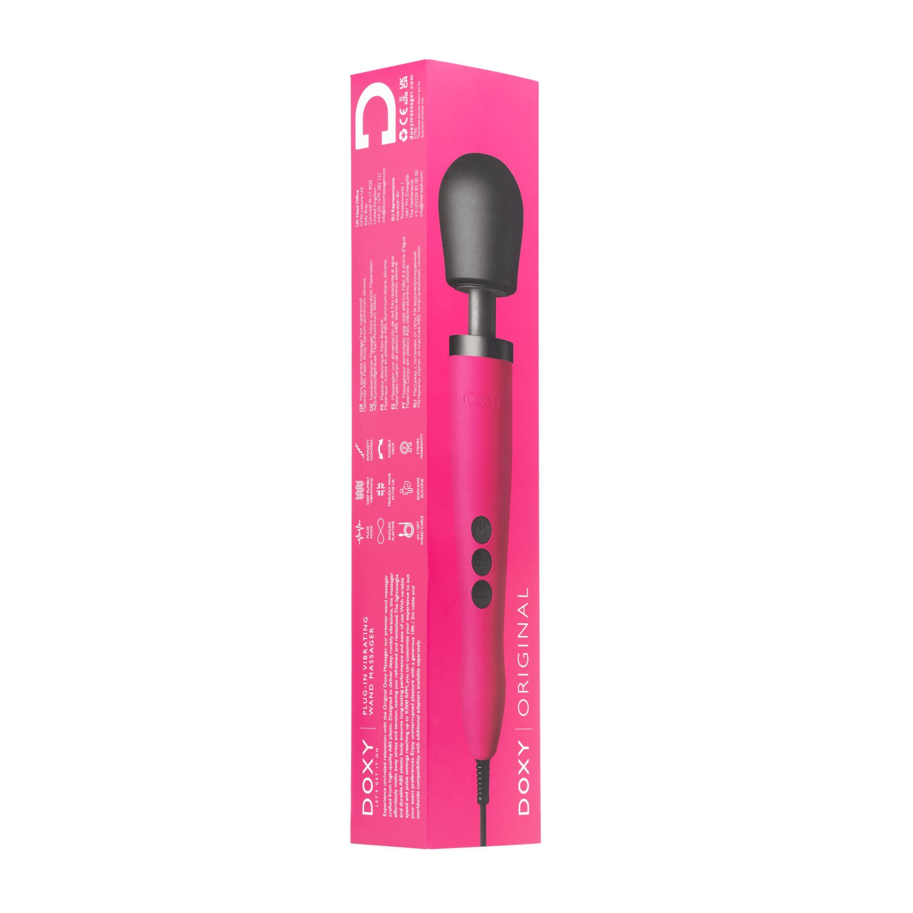 Вибромассажер DOXY Original Pink, очень мощный, питание 220В, пульсирующие вибрации