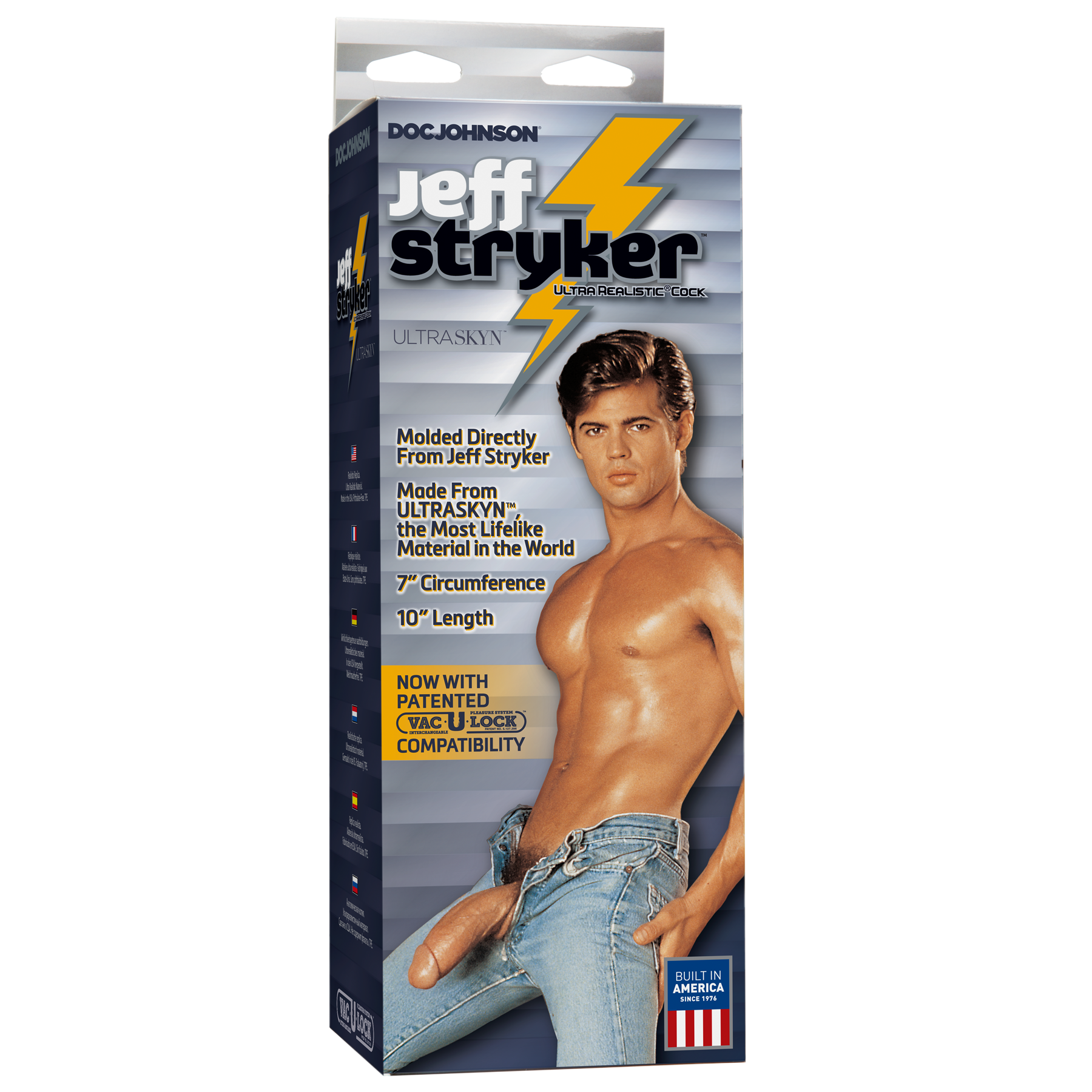 Фалоімітатор Doc Johnson Jeff Stryker White - ULTRASKYN, діаметр 5,4 см, Vac-U-Lock