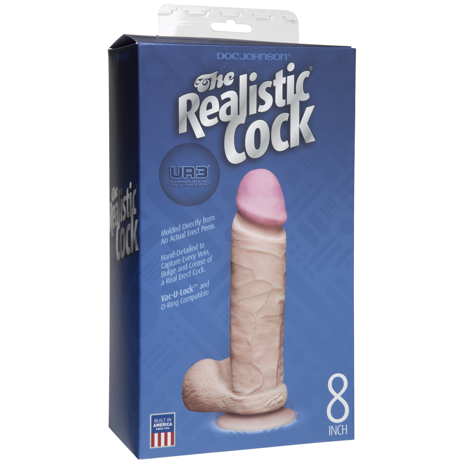 Фалоімітатор Doc Johnson The Realistic Cock 8 inch White - ULTRASKYN, Vack-U-Lock (м'яте паковання!!!)