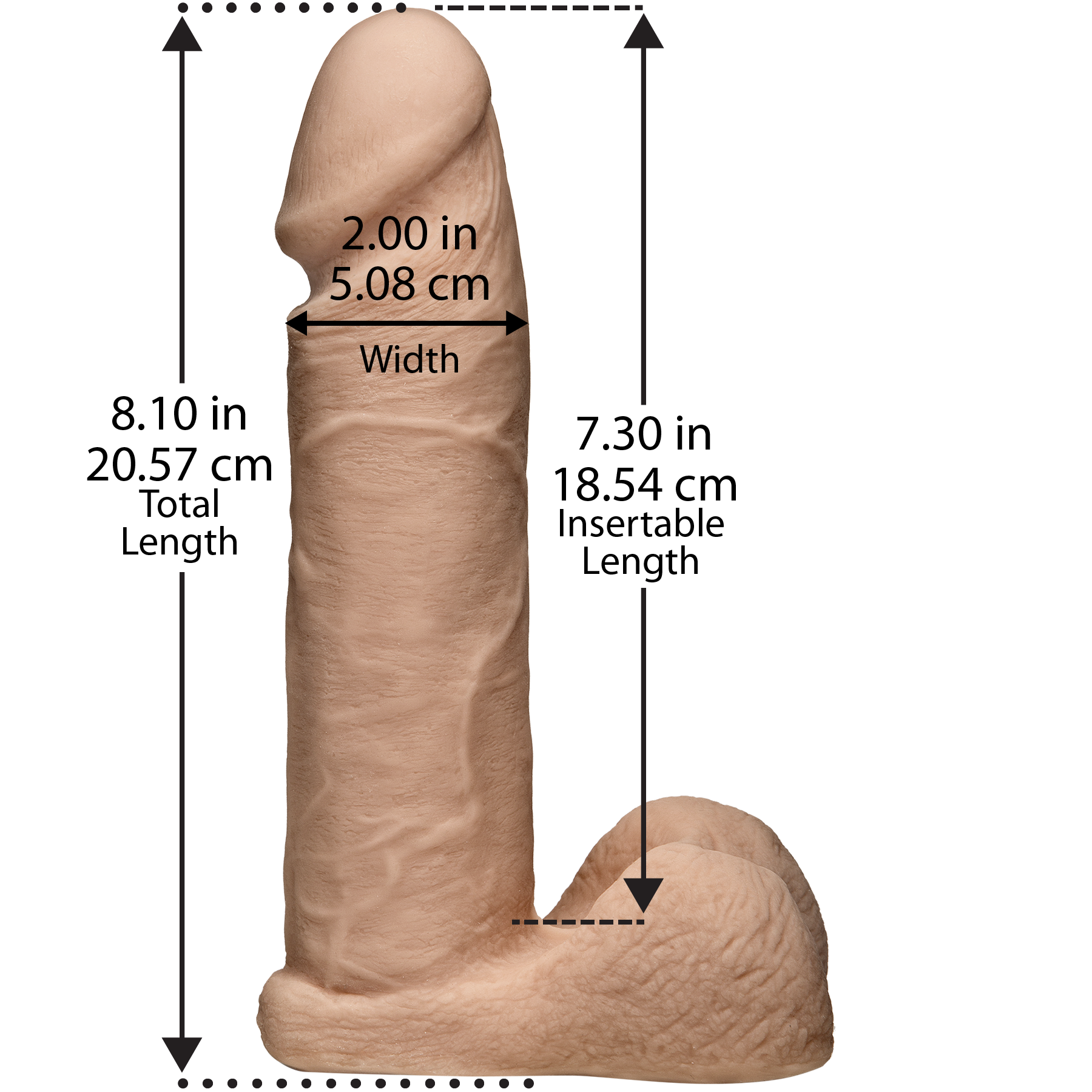 Фалоімітатор Doc Johnson Vac-U-Lock - 8 Inch ULTRASKYN Cock White, діаметр 5,1 см