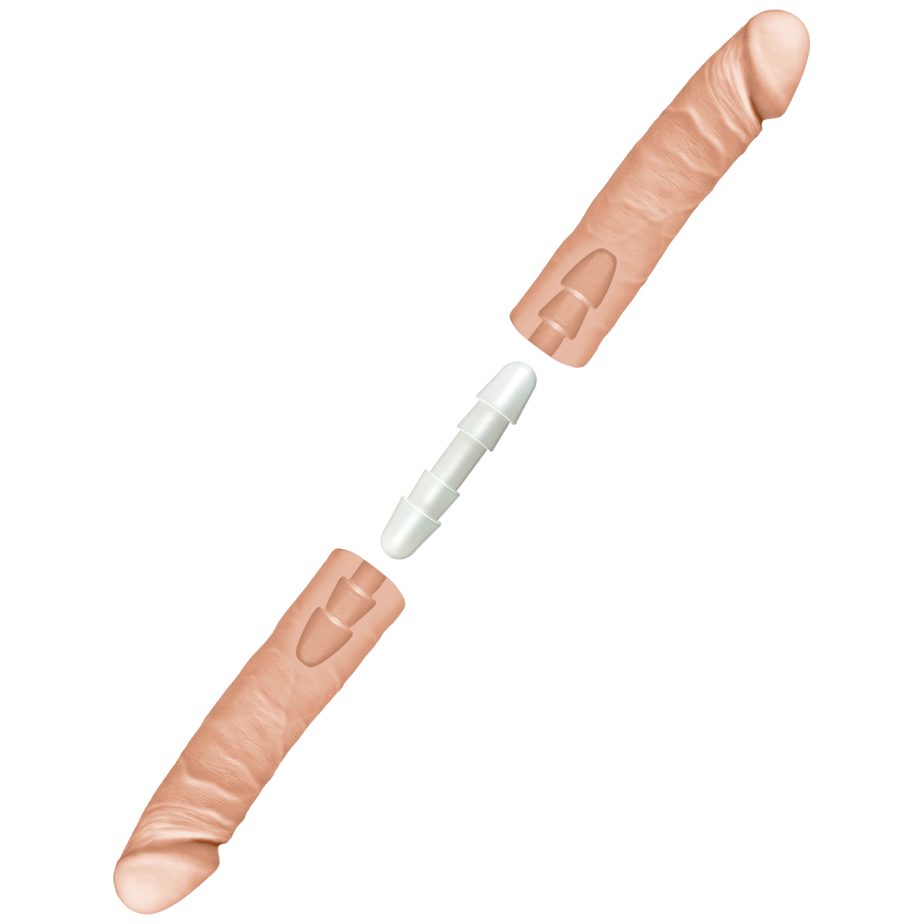 Фаллоимитатор двойной Doc Johnson The D - Double D - 16 Inch - ULTRASKYN, диаметр 4,4см, Vack-U-Lock