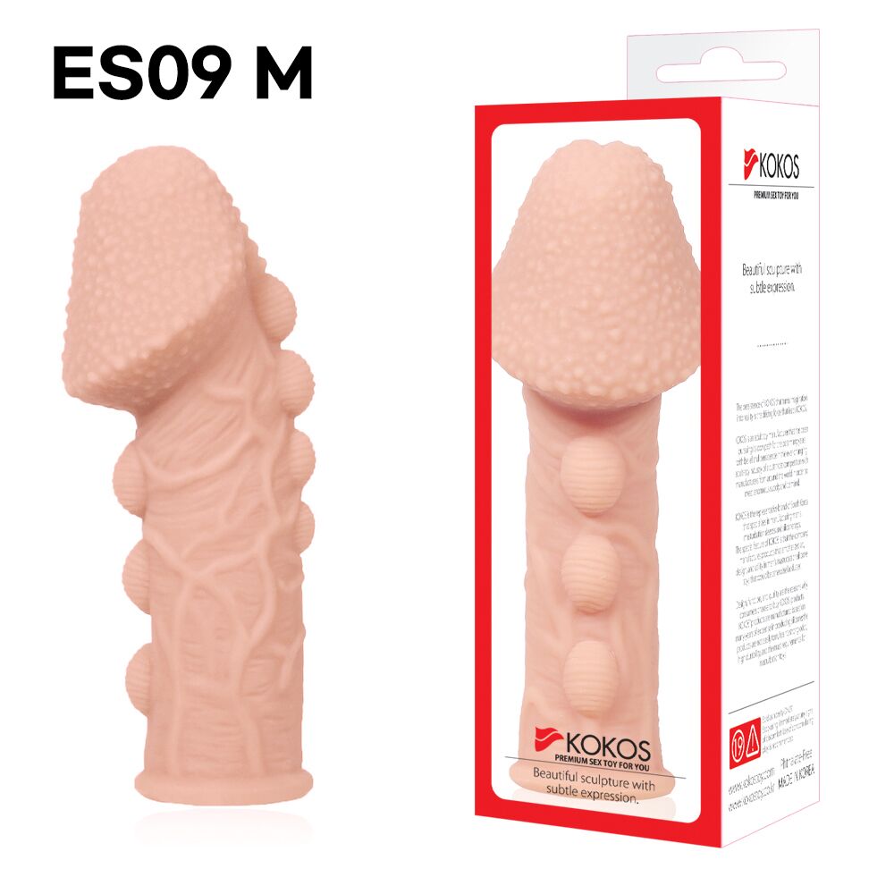 Насадка на член Kokos Extreme Sleeve ES.09 размер M, утолщающая, стимулирующий рельеф