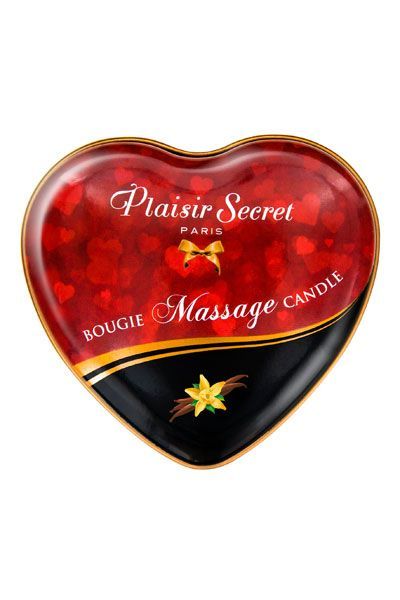 Распродажа!!! Массажная свеча-сердечко Plaisirs Secrets Vanilla (35 мл) (срок 04.2026)